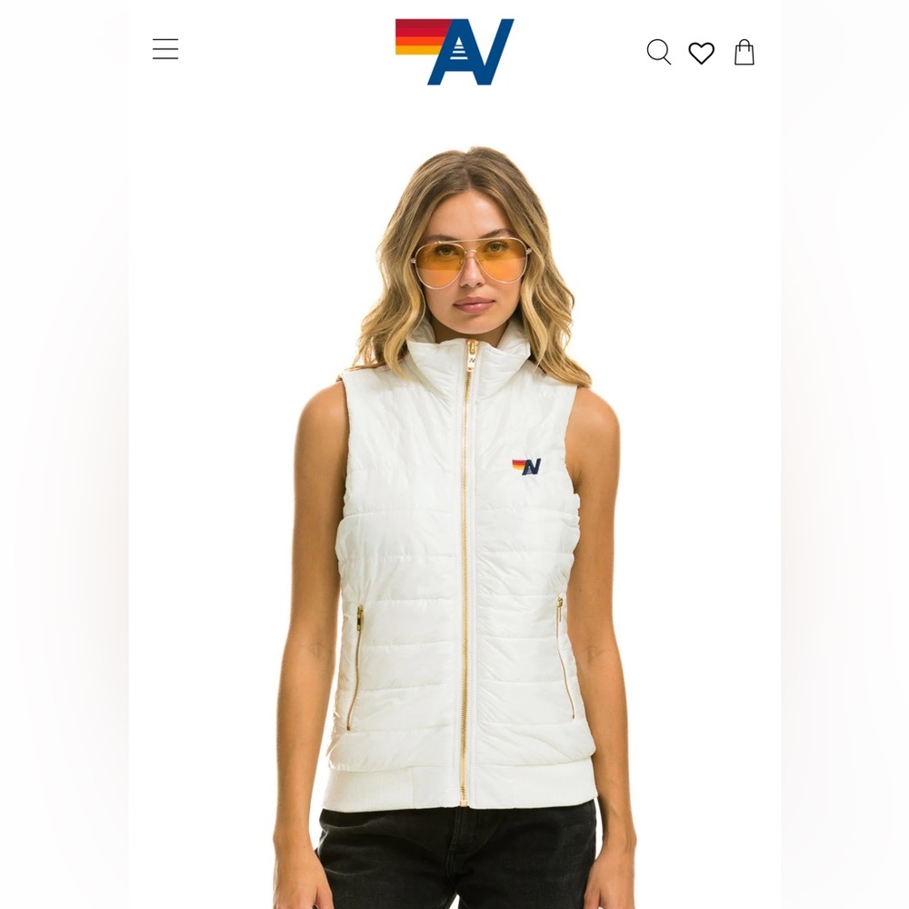 Aviator Nation NWT Sunburst Vest - Glossy White